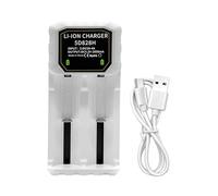 XAGMODSHN Carga de batería de doble canal con corte automático para celdas 14500 21700 32650, detección inteligente de voltajes, construcción, diseño telescópico, carga de batería