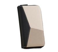 XAGMODSHN Cartera de estilo acordeón para mujer con bloqueo y múltiples ranuras para tarjetas para un almacenamiento seguro con cremallera para mujer, gran capacidad, Black, Mass Beauty