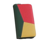 XAGMODSHN Cartera de estilo acordeón para mujer con bloqueo y múltiples ranuras para tarjetas para un almacenamiento seguro con cremallera para mujer, gran capacidad, verde oscuro, Mass Beauty