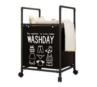 XAGMODSHN Cesta de lavandería con ruedas con estantes extraíbles, marco de metal plegable, cesta de almacenamiento para baño, dormitorio, organización