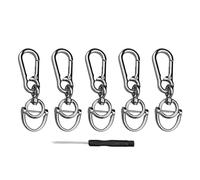 XAGMODSHN Clip de mosquetón de aleación de Zinc Multifuncional, 5 uds, Fuerte Capacidad de Carga, Soporte para Llavero para Llaves, monederos, Accesorios de Viaje, Clip de Llavero de latón