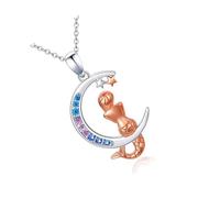 XAGMODSHN Collar con colgante de árboles de la vida, corazón y lunas, regalo simbólico para madre, cumpleaños, Navidad, cadena ajustable, collar de unidades familiares