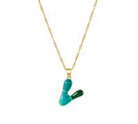 XAGMODSHN Collar de aleación de letras coloridas individualizado, cadena ajustable, uso diario, gargantilla con colgante de letra para mujer, único, 55+3CM, Metal