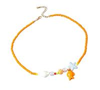 XAGMODSHN Collar de perlas con colgante de estrellas de mar, longitud ajustable, joyería portátil para vacaciones en la playa y fiestas, length44+5.5cm, Mi Zhu