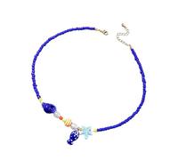 XAGMODSHN Collar de perlas con colgante de estrellas de mar, longitud ajustable, joyería portátil para vacaciones en la playa y fiestas, length44+5.5cm, Mi Zhu