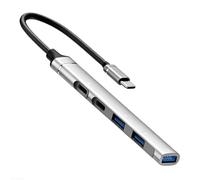 XAGMODSHN Concentradores USB C de aleación de aluminio PD3.0, cargadores rápidos, sincronización de datos de 5 Gbps, puerto doble A, para trabajo, viajes, concentradores C portátiles con carga rápida