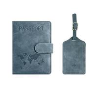 XAGMODSHN Conjunto De Portapasaportes Y Etiquetas De Equipaje Maleta De Viaje Bloqueo De Rfids Funda De Equipaje Cartera Debe Tener Mujeres Hombres Portapasaportes con Maleta