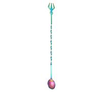 XAGMODSHN Cucharas mejoradas de mango largo de acero inoxidable, cuchara mezcladora de cóctel con patrón en espiral de 13 pulgadas