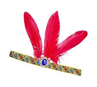 XAGMODSHN Diadema con plumas para baile o escenario, disfraz de carnaval, llamativo disfraz de cristal con tachuelas, cómoda banda elástica