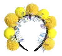 XAGMODSHN Diadema con pompones de oropel para baile, disfraz de carnaval, llamativo disfraz de cristal tachonado, suave y cómodo