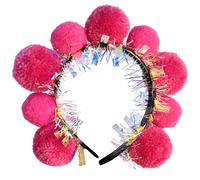 XAGMODSHN Diadema con pompones de oropel para baile, disfraz de carnaval, llamativo disfraz de cristal tachonado, suave y cómodo