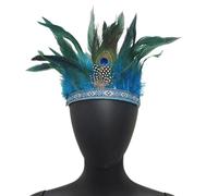 XAGMODSHN Diadema étnica de plumas para festivales, celebraciones, IndianChiefs, diadema, máscaras, carnaval, fiesta, decoración para el cabello, suministros para fiestas