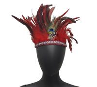 XAGMODSHN Diadema étnica de plumas para festivales, celebraciones, IndianChiefs, diadema, máscaras, carnaval, fiesta, decoración para el cabello, suministros para fiestas