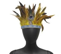 XAGMODSHN Diadema étnica de plumas para festivales, celebraciones, IndianChiefs, diadema, máscaras, carnaval, fiesta, decoración para el cabello, suministros para fiestas