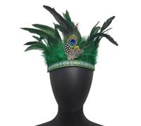 XAGMODSHN Diadema étnica de plumas para festivales, celebraciones, IndianChiefs, diadema, máscaras, carnaval, fiesta, decoración para el cabello, suministros para fiestas
