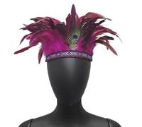XAGMODSHN Diadema étnica de plumas para festivales, celebraciones, IndianChiefs, diadema, máscaras, carnaval, fiesta, decoración para el cabello, suministros para fiestas