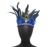 XAGMODSHN Diadema étnica de plumas para festivales, celebraciones, IndianChiefs, diadema, máscaras, carnaval, fiesta, decoración para el cabello, suministros para fiestas