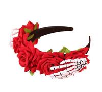 XAGMODSHN Diadema festiva de calavera de calabaza de Halloween con decoración única de rosas cómoda para mujeres y niñas