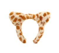 XAGMODSHN Diadema para el pelo, diadema creativa con estampado de leopardos, orejas de gatito peludo suave para niños, adolescentes y adultos