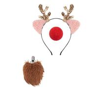XAGMODSHN Diademas ajustables con orejas de reno y cuernos, unisex, para celebraciones de Navidad y reuniones