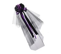 XAGMODSHN Disfraz de bruja tipo velo de Halloween para mujer, tocado para fiestas temáticas y cosplay, vestido de bruja para mujer