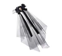XAGMODSHN Disfraz de bruja tipo velo de Halloween para mujer, tocado para fiestas temáticas y cosplay, vestido de bruja para mujer