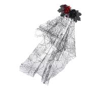 XAGMODSHN Disfraz de bruja tipo velo de Halloween para mujer, tocado para fiestas temáticas y cosplay, vestido de bruja para mujer