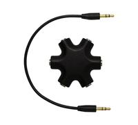 XAGMODSHN Divisor Compacto De 5 Vías Y 3 5 Mm Diseño En Forma Estrella para Altavoces/Auriculares Y Durabilidad Chapada En Oro Divisor Música Estéreo Sin Ruido