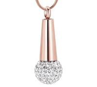 XAGMODSHN Elegante collar de recuerdo conmemorativo para cenizas y cabello, joyería de cremación para la pérdida de mascotas humanas con diamantes de imitación incrustados para pérdida de mascotas