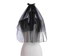XAGMODSHN Elegante velo de tul negro para fiesta de Halloween, cómodo velo de novia del día de la muerte para todas las edades