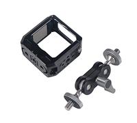 XAGMODSHN Jaula de cámara para Action 2 de marco completo con soporte de zapata fría de 1/4 3/8 de ubicación de la base del agujero