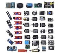 XAGMODSHN Juego completo de sensores 45 en 1 para 2560 contiene módulo LED de detección de llama táctil de metal para fabricantes inteligentes kits de sensores de desarrollo del hogar