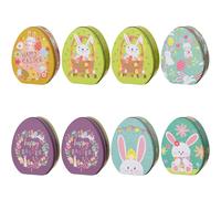 XAGMODSHN Juego de 8 cajas de dulces de dibujos animados para aperitivos, huevos de Pascua, cajas de dulces con patrón de Pascua para niños