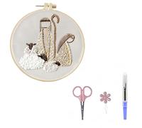 XAGMODSHN Juego de bordado con aguja guía de patrón de aro e hilo para principiantes