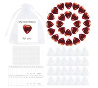 XAGMODSHN Juego de diamantes de corazón para decoración del día de San Valentín, accesorios con bolsa de organza para creatividad