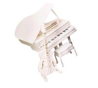 XAGMODSHN Juego de piano de cola y violonchelo en miniatura de madera con taburete para sala de música, modelo de exhibición, muebles, accesorios, instrumento musical para casas de muñecas