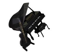 XAGMODSHN Juego de piano de cola y violonchelo en miniatura de madera con taburete para sala de música, modelo de exhibición, muebles, accesorios, instrumento musical para casas de muñecas