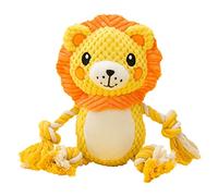 XAGMODSHN Juguete masticable de peluche para perros, suave para esconder y buscar los dientes, estilo león amarillo