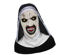 XAGMODSHN Látex realista de monja de terror con cara detallada, accesorio de disfraz para Halloween, fiestas de cosplay y eventos temáticos, Halloween, cosplay, prótesis de cara de monja