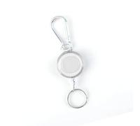 XAGMODSHN Llavero antirrobo para exteriores, retráctil, soporte para insignias, cuerda de alambre de acero, cadena duradera
