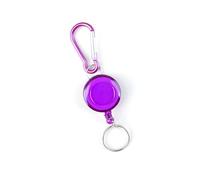 XAGMODSHN Llavero antirrobo para exteriores, retráctil, soporte para insignias, cuerda de alambre de acero, hebillas, llavero, cadena duradera
