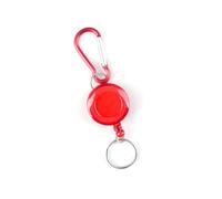 XAGMODSHN Llavero antirrobo para exteriores, retráctil, soporte para insignias, cuerda de alambre de acero, cadena duradera
