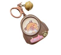 XAGMODSHN Mochila de capibaras brillantes, llavero con luz nocturna de animales de dibujos animados, llavero LED en miniatura para accesorios escolares, llavero de capibaras creativo