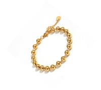 XAGMODSHN Modern Stainless Steel Beaded Bracelet with 6mm or 8mm Bead Options Sophisticated Jewelry for All Day Comfort Anti Tarnish Bead Bracelet for Women