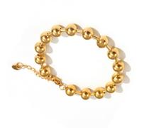 XAGMODSHN Modern Stainless Steel Beaded Bracelet with 6mm or 8mm Bead Options Sophisticated Jewelry for All Day Comfort Anti Tarnish Bead Bracelet for Women