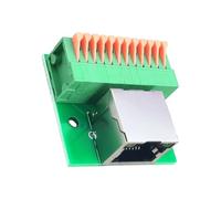 XAGMODSHN No requiere soldadura, terminales de puerto Ethernet RJ45, adaptador de rieles DIN con luz de estado para conexión segura de redes, puerto Ethernet montado en PCB con terminales de conexión