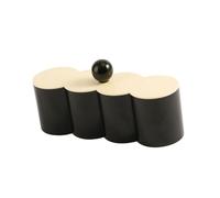 XAGMODSHN Organizadores de escritorio cubiertos de color negro, caja de almacenamiento moderna con tapa, prácticos organizadores para mejorar la utilización del espacio