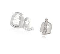 XAGMODSHN Parrillas de cobre con juego de puntas, circonitas cúbicas, accesorios dentales ajustables, acabado metálico, tapas de dientes ahuecadas, 3 piece set, como se describe, como se describe