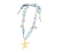 XAGMODSHN Precioso collar playero, bufanda floral, cadena para cuello con detalles de y estrella de mar para un estilo sin esfuerzo, cadena para cuello a