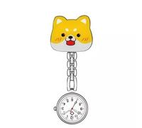XAGMODSHN Reloj de bolsillo de aleación ligera con función de fijación de clip fácil para médicos y enfermeras en entornos clínicos, médicos, personal, reloj de solapa, Little Yellow Dog